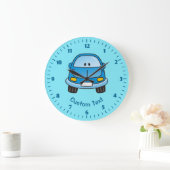 Blauwe Cartoon Auto Grote Klok (Huis)