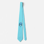 Blauwe cartoon auto halsdoek stropdas (Voorkant)