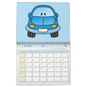 Blauwe cartoon auto kalender (Feb 2027)