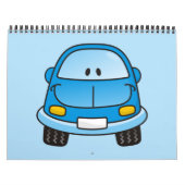 Blauwe cartoon auto kalender (Hoes)