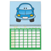 Blauwe cartoon auto kalender (Mar 2027)