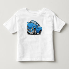 Blauwe Cartoon Auto Kinder Shirts