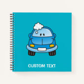Blauwe cartoon auto notitieboek (Voorkant)