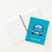 Blauwe cartoon auto notitieboek (Binnen)