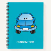 Blauwe cartoon auto notitieboek (Voorkant)