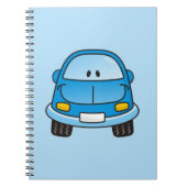 Blauwe cartoon auto notitieboek (Voorkant)