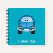Blauwe cartoon auto notitieboek (Voorkant)