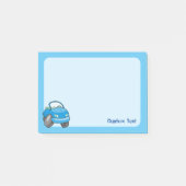 Blauwe Cartoon Auto Post-it® Notes (Voorkant)