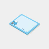 Blauwe Cartoon Auto Post-it® Notes (Schuin)
