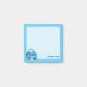 Blauwe Cartoon Auto Post-it® Notes (Voorkant)