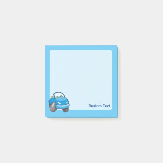 Blauwe Cartoon Auto Post-it® Notes (Voorkant)