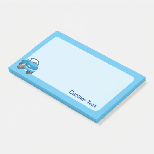 Blauwe Cartoon Auto Post-it® Notes (Schuin)