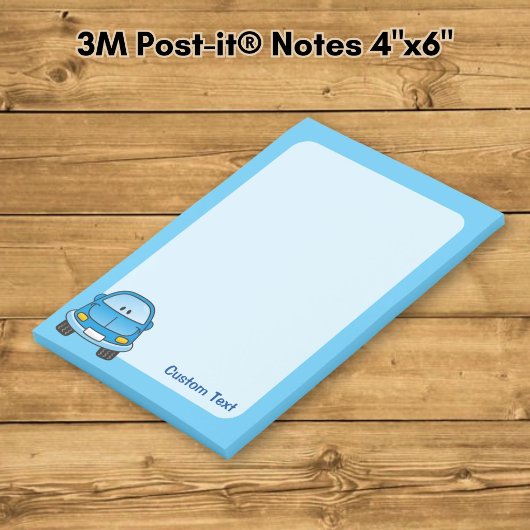 Blauwe Cartoon Auto Post-it® Notes