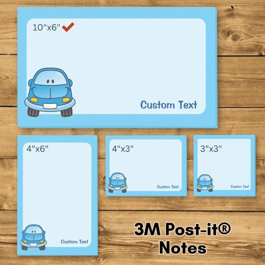 Blauwe Cartoon Auto Post-it® Notes