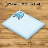 Blauwe cartoon auto post-it® notes