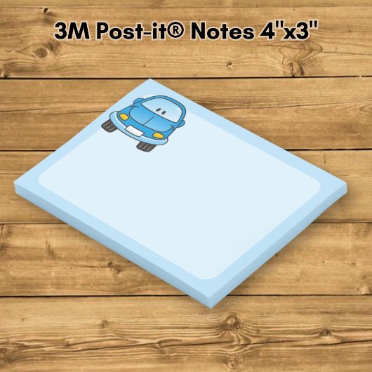 Blauwe cartoon auto post-it® notes