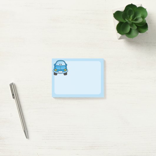 Blauwe cartoon auto post-it® notes (Kantoor)