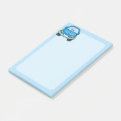 Blauwe cartoon auto post-it® notes (Schuin)