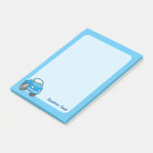 Blauwe Cartoon Auto Post-it® Notes (Schuin)