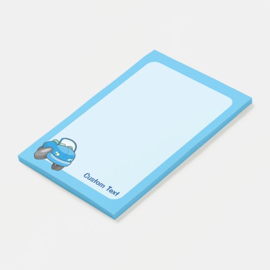 Blauwe Cartoon Auto Post-it® Notes (Schuin)