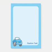 Blauwe Cartoon Auto Post-it® Notes (Voorkant)