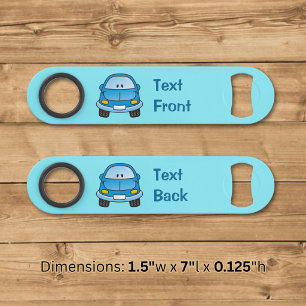 Blauwe cartoon auto snelheidsflesopener speed flessenopener