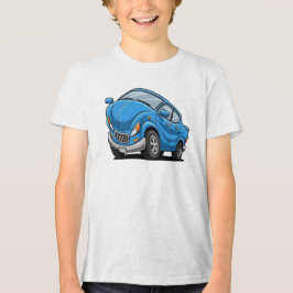 Blauwe Cartoon Auto Tri-Blend Shirt