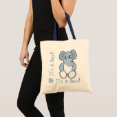 Blauwe Cartoon Baby Elephant New mammagebag Tote Bag (Voorkant (product))