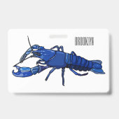 Blauwe cartoon badge (Achterkant)