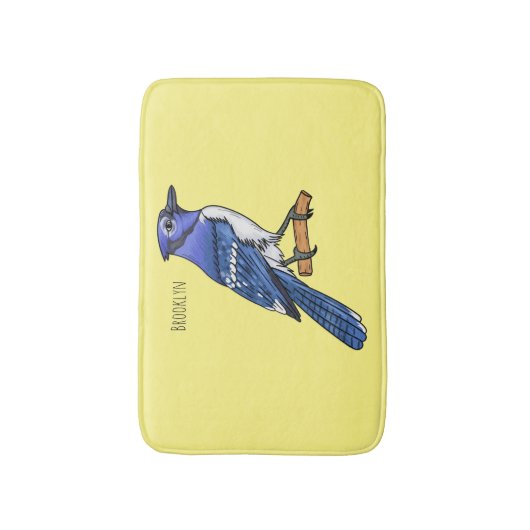 Blauwe cartoon badmat (Voorkant Verticaal)