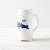 Blauwe cartoon bierpul (Voorkant rechts)