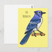 Blauwe cartoon briefkaart (Voorkant / Achterkant)
