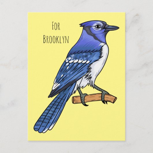 Blauwe cartoon briefkaart (Voorkant)