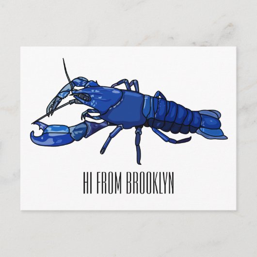 Blauwe cartoon briefkaart (Voorkant)
