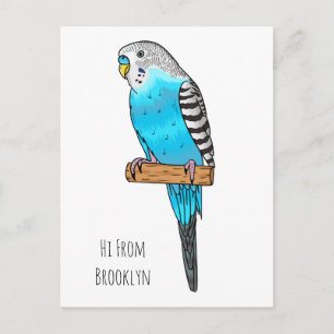 Blauwe cartoon briefkaart