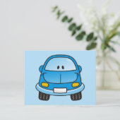 Blauwe cartoon briefkaart (Staand voorkant)