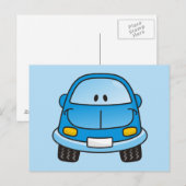 Blauwe cartoon briefkaart (Voorkant / Achterkant)