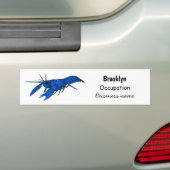 Blauwe cartoon bumpersticker (Op auto)