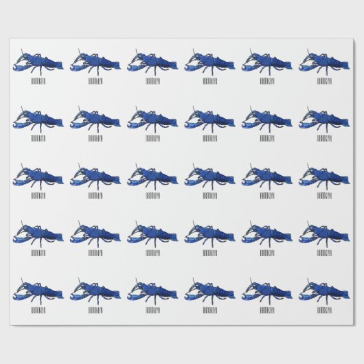 Blauwe cartoon cadeaupapier (Vlak)