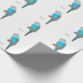 Blauwe cartoon cadeaupapier (Hoek)