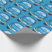 Blauwe cartoon cadeaupapier (Hoek)