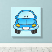 Blauwe cartoon canvas afdruk (Insitu (Houten vloer))