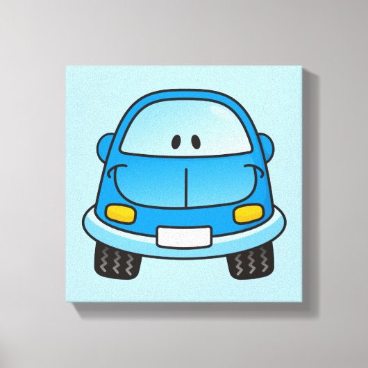 Blauwe cartoon canvas afdruk (Voorkant)