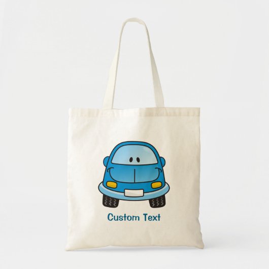 Blauwe cartoon canvas tas (Voorkant)