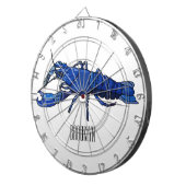 Blauwe cartoon dartbord (Voorkant Rechts)