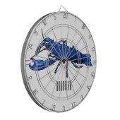 Blauwe cartoon dartbord (Voorkant Links)