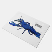 Blauwe cartoon deurmat (Schuin)