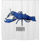 Blauwe cartoon douchegordijn (Voorkant)