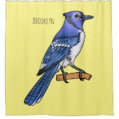 Blauwe cartoon douchegordijn (Voorkant)