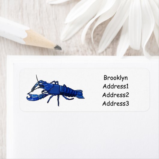 Blauwe cartoon etiket (Insitu)